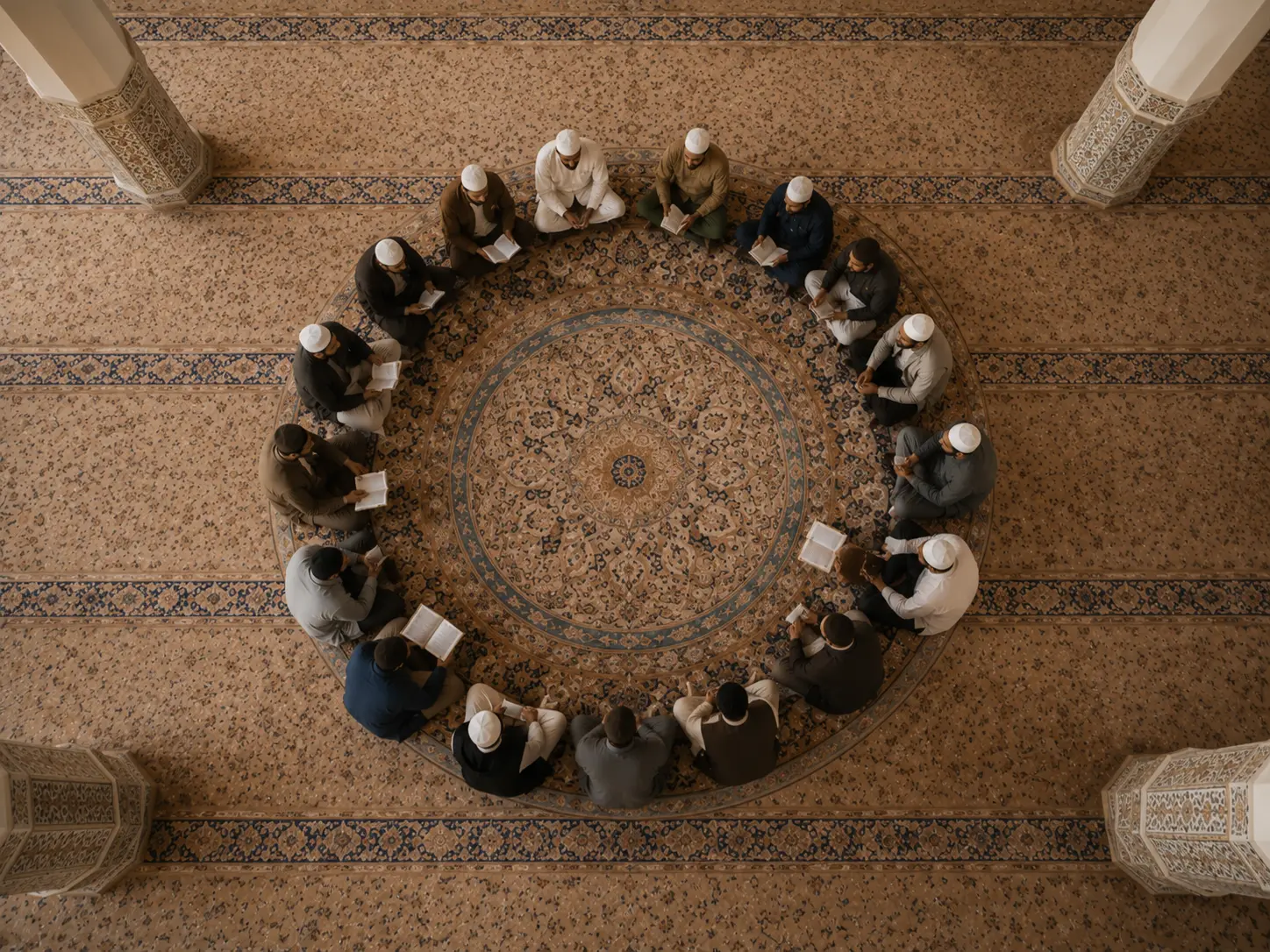 Cercle d'étudiants réunis pour lire et mémoriser le Coran — Institut Oustaazi